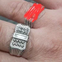 انگشتر نقره عقیق و شبح و  حلقه