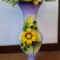 گلدان سفالی و گلدان ناپلئونی طلا کوب