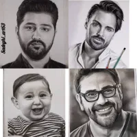 نقاشی سیاه قلم و مدادرنگی|تابلو، نقاشی، عکس|شیراز, سرو|دیوار