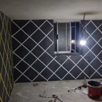 نقاشی ساختمان به سبک کاغذ دیواری