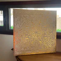 تابلو دیپ مربع تکسچر برجسته با ورق طلا طرح ماندلا