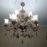 لوستر برنزی (برنجی) + دیوارکوب + ساعت