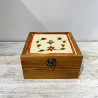 جعبه چوبی پته دوزی