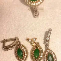 ست  نقره زمرد کلمبیا با الماس طبیعی عتیقه و قدیمی|کلکسیون اشیاء عتیقه|تهران, شمیران‌نو|دیوار