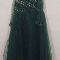 پیراهن مجلسی دخترانه سبز کله غازی
