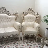 مبلمان هفت نفره استیل به همراه جلو مبلی و میر عسلی