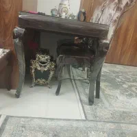 میزوصندلی ناهارخوری  4نفره چوب گردوهمراه باکاور|میز و صندلی غذاخوری|ری, تقی آباد|دیوار
