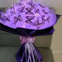 گل روبانی و پروانه‌ای نور دار برای تمامی مناسبت ها|گل مصنوعی|ایلام, |دیوار