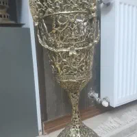 جا دستمال کاغذی و سطل آشغالی برنزی