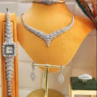 سرویس نقره و سرویس زنجیری نقره روکش طلا ساعت نقره