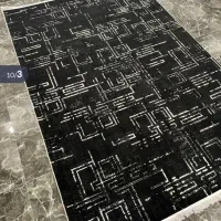 فرش وینتیج پتینه سیاه سفید بدون قاب ترنج ۱۲۰۰شانه|فرش|کاشان, شهید زجاجی|دیوار
