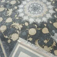 فرش طلا کوب طوسی ۱۲۰۰ شانه جفت ۹ متری