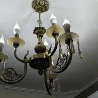 لوستر سقفی برنزی شش لامپ کلاسیک