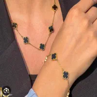 گردنبند و دستبند ونکلیف گل ۴پر مشکی (تعداد محدود)|بدلیجات|کرج, اتحاد|دیوار