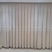 پرده پذیرایی خامه دوزی و پرده اتاق خواب حریر