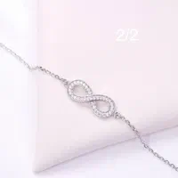 دستبند کادویی نقره بینهایت زنجیری کد81پک باکس کادو