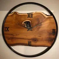 ساعت روستیک چوبی دیزاین