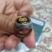 انگشتر دست ساز نقره(ورق طلا)