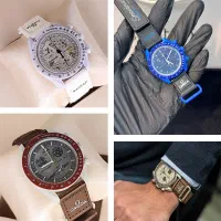 ساعت مچی امگا سواچ سه موتوره + جعبه و بگ