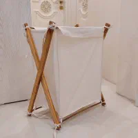 سبد لباس چرک پارچه فلزی|لوازم حمام|مشهد, زمرد|دیوار