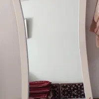 اینه کنسول سفید طلایی با شمعدان