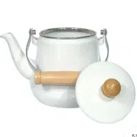 کتری لعابی طرح ایکیا سفید|قوری، کتری، قهوه‌ساز دستی|ملایر, |دیوار