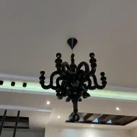 ۲ عدد لوستر مویی ۶ شعله مشکی|لوستر و چراغ آویز|تهران, مرزداران|دیوار