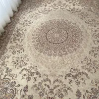 یک جفت قالی کرم رنگ تمام نخ