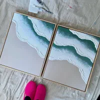 تابلو برجسته طرح دریا|تابلو، نقاشی، عکس|بومهن, |دیوار