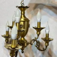 ۳ عدد لوستر برنزی سنگین  سه شاخه ۶ لامپی