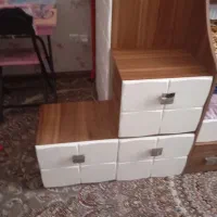 تخت دوطبقه نو پرکاربردودارای کشووکمدهای بزرگ ونو|تخت و سرویس خواب|یزد, |دیوار