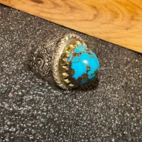 انگشتر فیروزه نیشابور دست ساز کار استاد عباسی ج