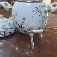 کتری لعابی ۶ لیتری و قوری چینی ست|سماور، چای‌ساز، قهوه‌ساز|اندیمشک, |دیوار