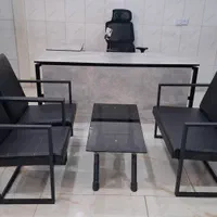صندلی میز مدیریت مینیمال فلز چوب