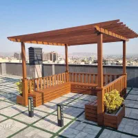 تخت خواب پله تخت راحتی. میز تمام لوازم چوبی