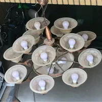 لوستر حبابی ۱۳ شاخه همراه ۱۳ لامپ|لوستر و چراغ آویز|مشهد, کوه سنگی|دیوار