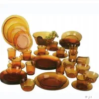 ظروف ۵۷پارچه عسلی دور الکس فرانسه اصل،قدیمی