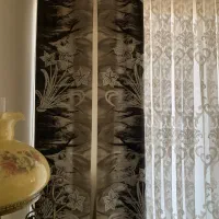 پرده دکور دو عدد مخمل نگین دار