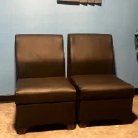 مبل اداری تک نفره چرمی ۲عدد