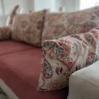 راحتی ۴نفره رنگ صورتی و استخونی