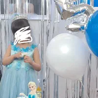 پیراهن مجلسی کودک تم السا فیروزه ای رنگ