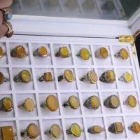 انگشتر های زرد مردانه همراه رکاب نقره