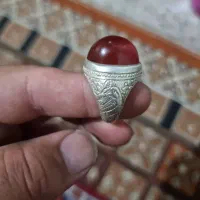 لعل و فیروزه  عقیق آبدار قدیمی .