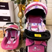 کالسکه و کریر دخترانه خوش رنگ و زیبا