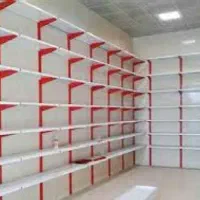 قفسه دیواری سفید قرمز سوپرمارکتی هایپری فلزی|کتابخانه، شلف، قفسه‌های دیواری|شیراز, احمدی جنوبی|دیوار