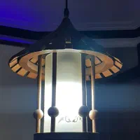 لوستر و آویز چوبی