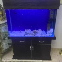 آکواریوم شیشه خم با کمد و تاج