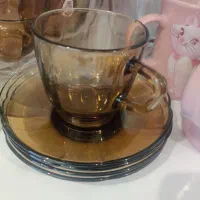 فنجان نعلبکی دورالکس اصل یک دست در حد آکبند جهیزیه