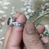 انگشتر یاقوت قرمز با رکاب نقره و عقیق با هم|جواهرات|نجف‌آباد, حومه نجف آباد|دیوار