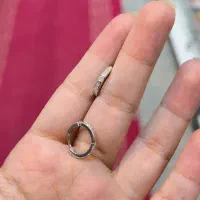 گوشواره حلقه/ نقره خارجی / روکش طلا سفید|بدلیجات|نیشابور, دارایی|دیوار